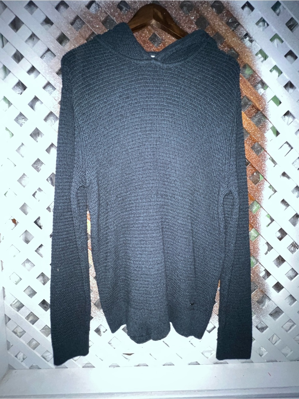 Calvin Klein Men's Blue Black  Crewneck Hooded Sweater large Unisex